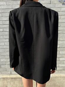DAZY Casual Versatile Solid Color Blazer - Black - View 4