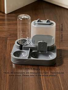 PETSIN 2-In-1 Cat Feeder & Water Dispenser Set, Dry & Wet Separation, Durable Plastic, No Battery Required, Easy To Clean Pet Food & Water Station, Suitable For Multiple Pets Hydration And Healthy Feeding - 400ML/700ML - View 4