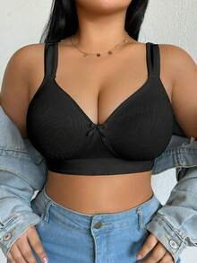 DesireSculpt Sujetador inalámbrico de talla grande - Negro - Ver 7