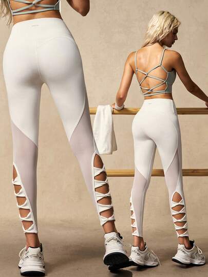 VARSIVA Quần legging thể thao nữ thiết kế khoét lỗ, thích hợp mặc hàng ngày.
