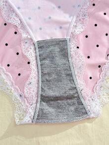 Eraneu 3 pezzi/confezione Slip taglie forti con inserti in pizzo - Multicolore - Visualizzare 5