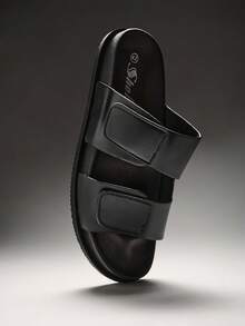 SHUZIA Men's Casual Versatile Slip-On Sandals - Black - View 3
