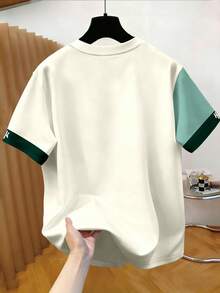Manfinity Homme Áo thun ngắn tay cổ tròn đa năng, phối màu độc đáo, in logo chữ H, kiểu dáng thể thao. - Nhiều màu - Xem 2