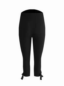 SHEIN Leggings de maternidade com estampa de leopardo e laço decorativo - Multicolorido - Ver 11