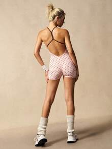 VARSIVA Bộ jumpsuit không tay hở lưng in họa tiết chấm bi, thích hợp mặc mùa hè. - Hồng - Xem 9