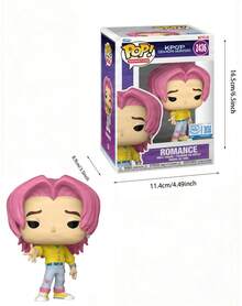 Funko 1pc POP Animation KPOP Demon Hunters Romance Vinyl Figure No.2436, Pink Hair Character Collectible Model In Window Box, Desk Shelf Room Display Decor, Colorful Cartoon Ornament - Multicolor - View 2