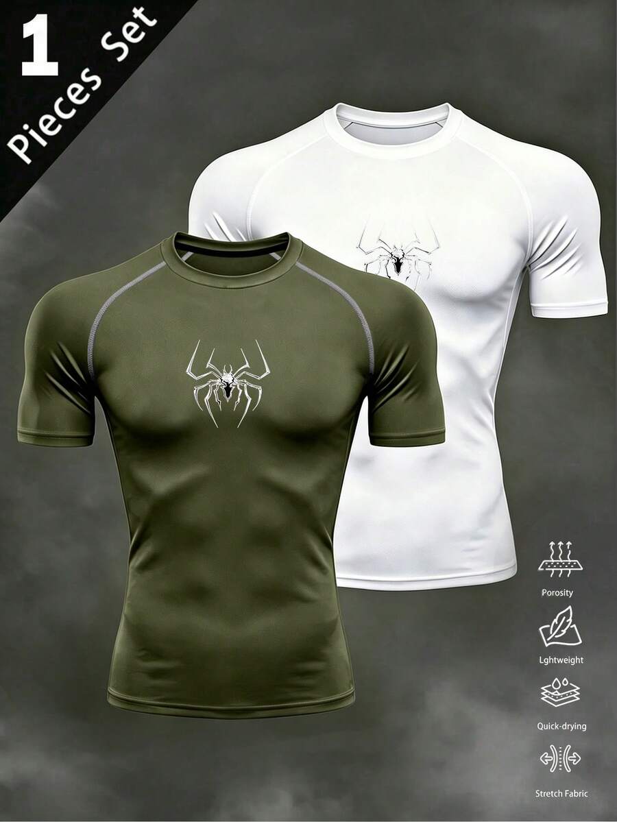 Gym Rark Men's 1pc Round Neck Short Sleeve Raglan Sleeve Casual Summer Breathable Sports T-Shirt, Gym - Army Green - View 1