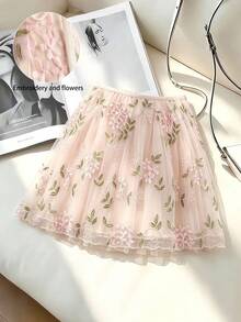 Celisse Women's Embroidered Sheer Fitted Skirt - White - View 7