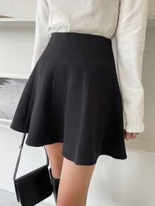 DAZY High Waist Flare Skirt Fall Skirts - Black - View 1