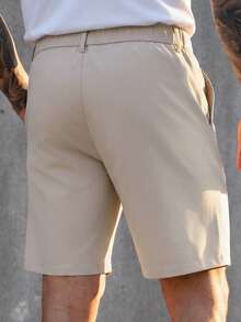 VENTUSAIL 1 pièce Short décontracté mature pour homme, polyvalent pour les trajets, à la mode et confortable, cadeau pour petit ami/mari/anniversaire, style Old Money, loisirs quotidiens, sorties de week-end, activités de plein air, expéditions de voyage, environnements de travail décontractés ou occasions semi-formelles, cadeau pour petit ami/mari, cadeau d'anniversaire/fête d'anniversaire, vacances d'été, mariage, du printemps à l'été, Pâques, Y2K, vintage, festival, short chino décontracté beige pour homme avec détail de poche rayée pour le style d'été, streetwear, short conçu pour les hommes - Nude - Voir 2