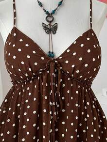 Sweetra Plus Size Casual Nature-Inspired Chiffon Printed Camisole - Brown - View 6