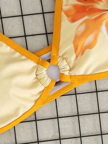 Swim Mod Swim Vcay 新款女士印花可调节细肩带比基尼上衣，休闲海滩度假 - 彩色 - 查看 5