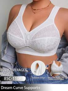 DesireSculpt Sujetador inalámbrico de talla grande - Blanco - Ver 3