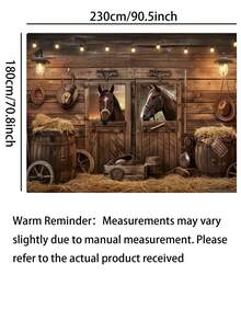 1 Western Cowboy Background Country Barn Door Farm House Wooden Stable Brown Rural Wild West Horse Vintage Wooden Board Skull Decor Photography Backdrop Banner Photo Booth Studio - multicolored - View 6