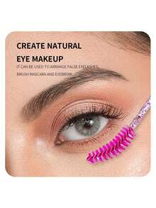 50PCS Crystal Disposable Mascara Wands, Eyelash Makeup Brushes With Gold/Blue/Pink Handles, Spiral Design For Lash Lengthening, Mascara Application, Eyebrow & Eyeshadow Grooming Beauty Tools - Multicolor - View 3