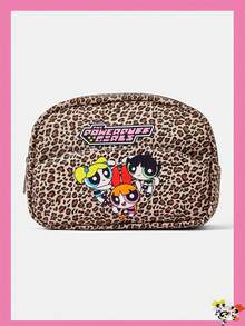 THE POWERPUFF GIRLS X SHEIN 豹纹印花女童化妆包，带拉链，用途广泛，容量大，超轻便，经久耐用，实用百搭，美观大方，风格时尚，简约休闲，亦可搭配假货、中性风、运动风、可爱风、卡通风等，便携透气，可折叠，防尘收纳，适合假日户外工作、办公送礼、通勤、旅行、度假等各种场合，是年轻女性和上班族的理想之选。 - 豹紋 - 查看 1
