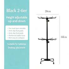 Sock Display Racks, Scarf Display Racks, Hat Display Racks, Glove Display Racks, Mask Display Racks, Jewelry Display Stands, Hooks, Rolling Rotating Floor Racks, Back-To-School Essentials - Black - View 2