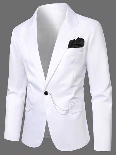 Manfinity Mode Fashionable Men's Long Sleeve Lapel NeckSuit Jacket