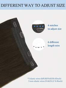 Extensiones de cabello con halo de cabello humano 100% real, extensiones de cabello sin costuras con cable, 12-16 pulgadas, color marrón claro, suave al tacto, con clips, extensiones de cabello Remy - S2A - Ver 5