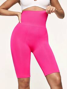 SHAPORA Solid Color High Waist Seamless Shapewear Bottom - Hot Pink - View 4