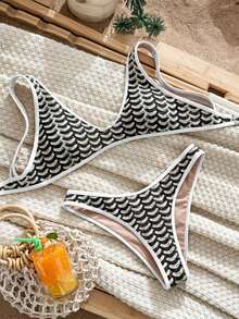 Swim Vcay Conjunto de bikini sexy con diseño fruncido a juego de tela de color claro de moda de verano - Multicolor - Ver 7