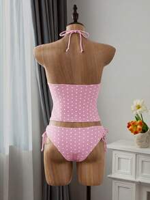 Swim Mod Set Bikini Dua Potong Motif Bunga Tropis untuk Wanita, Cocok untuk Liburan Santai - MultiWarna - View 4