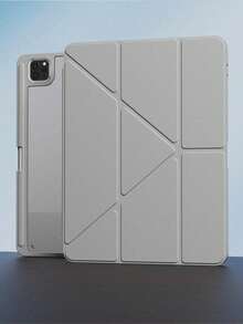 Ốp lưng máy tính bảng phẳng chữ Y màu trơn tương thích với iPad 11 (A16 2025) giá đỡ bảo vệ nhiều góc có khe cắm bút chì, nắp lưng Acrylic & chống cong, tự động ngủ/thức từ tính, dành cho iPad thế hệ thứ 10 năm 2022 đi kèm miếng bảo vệ ống kính cho iPad Air 4/Air5/Air 11 (M2)/Air 11 (M3) 2025 với iPad 7, 8, 9 (10,2 inch) Pro 11 2018 2020 2021 2022 da nhân tạo PU - Xám - Màu Xám nhạt - Xem 13