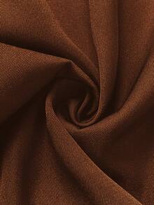 Plussiva Pantalones anchos versátiles y casuales de unicolor con cintura ajustable para maternidad de talla grande - Marrón - Ver 8