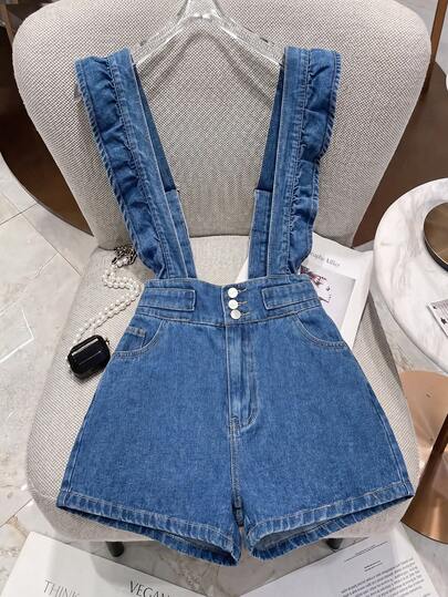 GlowEve Plus Size Women Casual Denim Romper, Summer