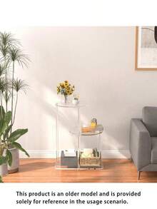 3-Tier Transparent Acrylic Round Side Table, Modern Layered Nightstand Or Plant Stand, Suitable For Living Room, Bedroom Or Entryway - Transparent - View 10
