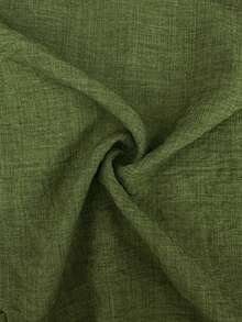 Linhara Camisa de cuello redondo de color verde sólido con dobladillo asimétrico, de estilo retro, casual, sencilla y versátil, perfecta para atuendos de primavera/verano para mujeres de talla grande - Verde - Ver 7