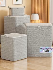 1pc Modern Fabric Storage Boxes - Large Capacity, Durable, Waterproof, And Foldable, Ideal For Storing Clothes, Bedding, Toys, Home And Car Accessories. These Lidded Under-Bed Storage Boxes Are Classic And Durable Fabric Organizers. - Multicolor - View 1
