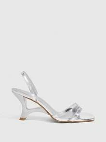 CUCCOO SZL Giày sandal thời trang nữ, giày đế xuồng dự tiệc, giày đi nghỉ hè, thanh lịch và đa năng, phù hợp cho công sở và thường ngày, giày thời trang mùa xuân, giày cho kỳ nghỉ xuân, giày lễ Phục sinh, giày Giáng sinh. - Bạc - Xem 2