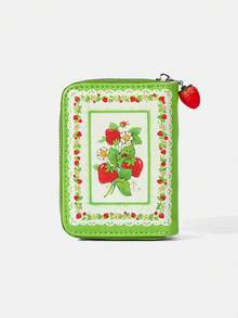 Strawberry Shortcake X SHEIN Fresh Pastoral Strawberry Lace Short Wallet - Green - View 2