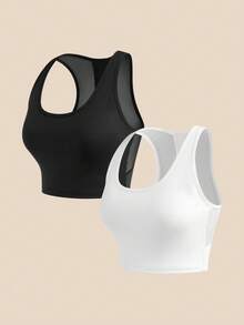 Cheerettes 2 Áo ngực thể thao nữ - Đen và trắng - Xem 3