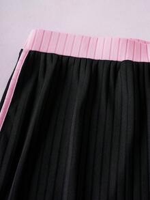 THE POWERPUFF GIRLS X SHEIN 女士卡通印花短袖T恤和短裤睡衣套装 - - 黑色 - 查看 8