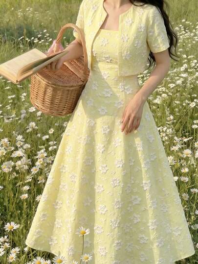 Modelyn Elegant Outdoor Ladies Jacquard Suit