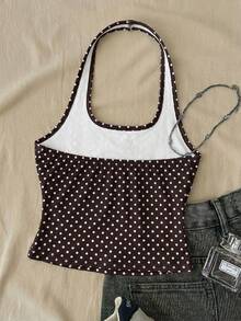 Tween Girls' White Long Casual Halter Neck Top, Fitted Summer Tank - White - View 2