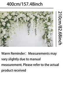 1PC Wedding Season Background Fabric With White Embroidery Balls And Green Leaves Background Design, Polyester Fabric High-Definition Printing, Suitable For Parties, Birthdays, Weddings, Home Decoration And Photography Supplies - multicolor - View 6