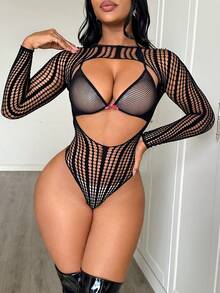 ChaseTheNight Bộ đồ lót lưới dài tay xuyên thấu gợi cảm 2 món dành cho nữ, đồ lót sexy cho nữ, người lớn, tuần trăng mật, nóng bỏng, hẹn hò, đồ lót gợi cảm cho nữ, đồ lót lưới sexy, bộ đồ lót gợi cảm cho nữ, trang phục gợi cảm, đồ lót gợi cảm cho nữ, người lớn, tuần trăng mật, nóng bỏng, hẹn hò, đồ lót, đồ lót lưới sexy, bộ đồ lót, trang phục gợi cảm - màu đen - Xem 4