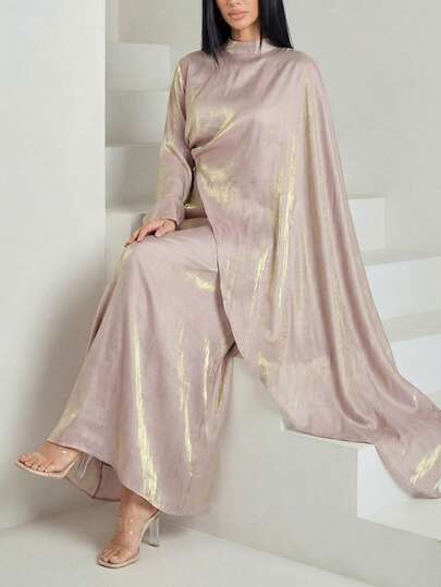 Veilorie Women's Elegant Party Shiny Long Dress