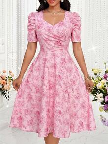 Vestidos de vacaciones para mujeres, vestido largo de verano para mujeres, vestido floral, vestido floral para mujeres, vestido rosa, vestido rosa para mujeres, falda rosa, vestidos rosas, vestidos rosas para mujeres, vestidos elegantes para mujeres, vestido elegante, vestidos elegantes para damas - Rosa 2 - Ver 3