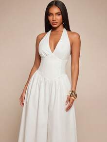 Radiana Bộ jumpsuit nữ mùa hè gợi cảm, tối giản, thanh lịch màu trắng ôm eo, jumpsuit trắng, jumpsuit thường ngày, jumpsuit mặc nhà, trang phục thường ngày, trang phục hẹn hò, jumpsuit đi nghỉ mát, áo khoác ngoài thường ngày, quần đi biển, trang phục mùa hè, trang phục đi làm, trang phục công sở, đồ đi biển, quần áo thường ngày cho nữ. - trắng - Xem 6