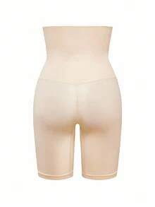 SHAPORA Shorts moldeadores de cintura alta de unicolor para mujer - Beis - Ver 9