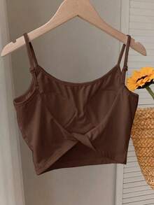 Comfortcana 2 áo tank top màu đen và nâu đậm kiểu dáng tối giản dành cho nữ, thích hợp cho mùa hè. - Nhiều màu - Xem 8