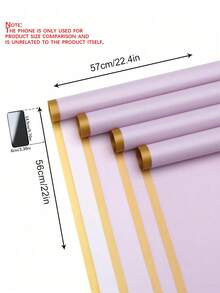 40 Peças de Papel de Embrulho Floral, Papel de Embrulho de Buquê Estilo Coreano, com Marcações de Borda Dourada, Suprimentos Florais para Embrulho e Decoração de Presentes DIY, 23 Polegadas X 23 Polegadas, Papel de Embrulho, Papel Fino, Suprimentos de Buquê, Papel Fino Roxo, Para Sacolas e Embrulho de Presentes, Papel de Embrulho de Presente Multicolorido, Papel de Embrulho de Presente do Dia dos Namorados, Artesanato de Papel de Aniversário. - Roxo - Visão 3