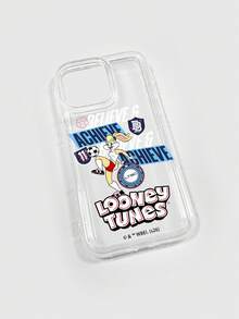 LOONEY TUNES X SHEIN 1個 Looney Tunes Lola Bunny "Believe & Achieve" 透明手機殼，保護套，印有 Lola Bunny 美式足球圖案、"BELIEVE & ACHIEVE" 字樣和經典 "LOONEY TUNES" 標誌。全覆蓋防震保護您的手機。卡通愛好者和 Looney Tunes 粉絲的完美禮物。相容於 iPhone 手機殼和 Galaxy 手機殼，手機配件，快速出貨。 - 無色 - 查看 6