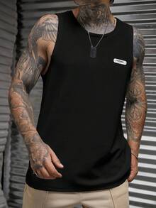 Manfinity RebelGame Men's Round Neck Casual Everyday Wear Top, Vacation, Father's Day Gifts - Black - View 5