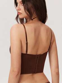 Elorette Wireless Bra, Fashionable For Summer Brown Lace Bra Top Bras For Women Lace - Brown - View 7
