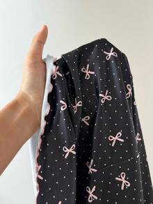 ZzzCrew Bộ đồ ngủ màu hồng có nơ, áo ngủ không tay cổ chữ V dành cho nữ. - màu đen - Xem 7